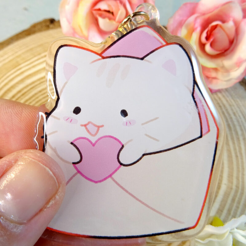 Envelope Cat Keychain