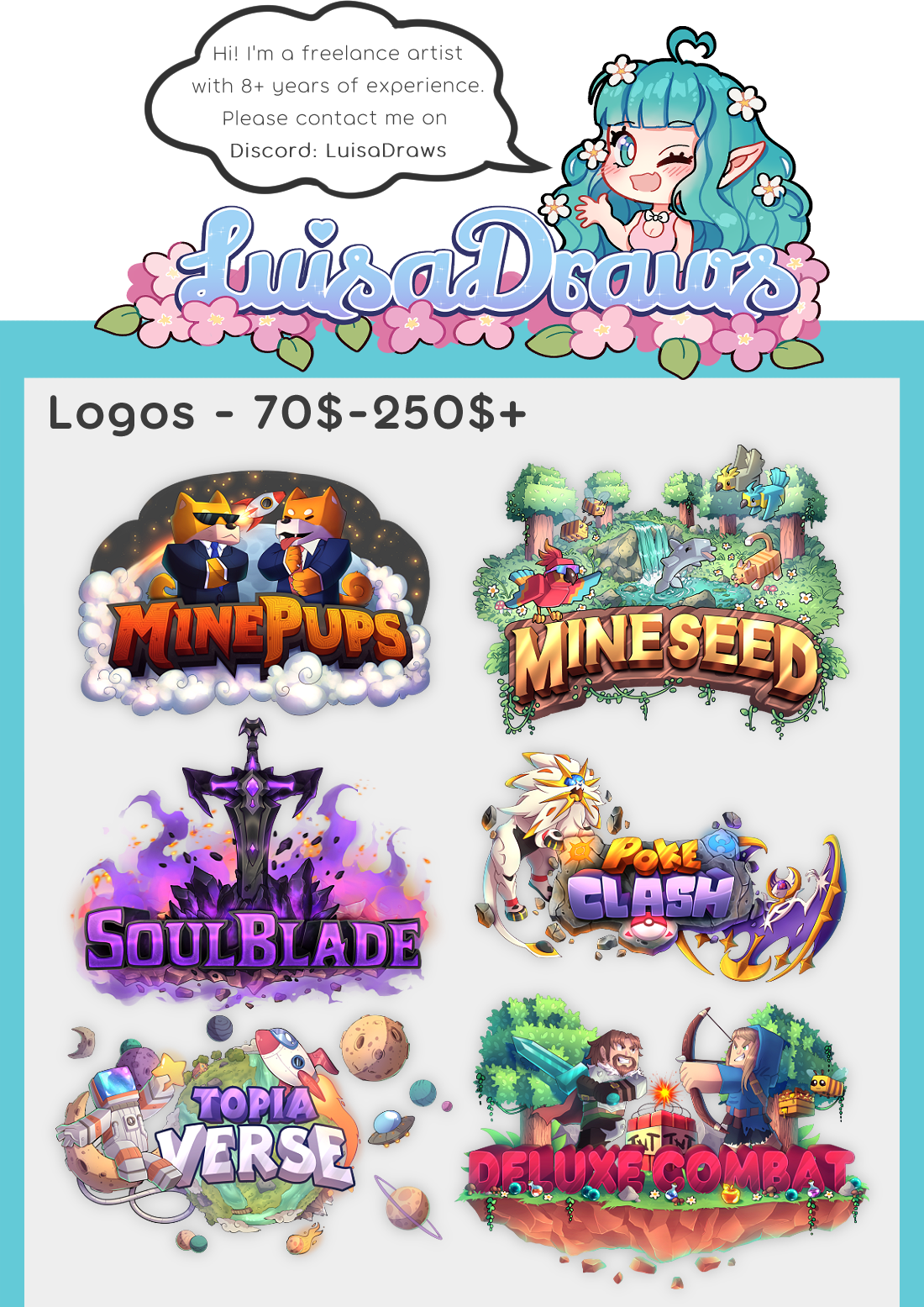 💙 LuisaDraws 💙 Custom Hand-Drawn Artwork 💙 Logos | Icons | Banners ...